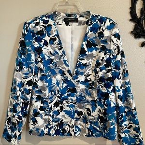 Tahari Blazer Blue/Grey/White size 12